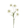 Lot de 24 - Tige artificielle d'edelweiss floquée X5, 62 cm - blanc 