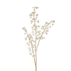Lot de 12 - Longue branche artificielle d'asphodelus métallisée, 112 cm - crème 