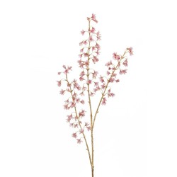 Lot de 12 - Longue branche artificielle d'asphodelus métallisée, 112 cm - rose 