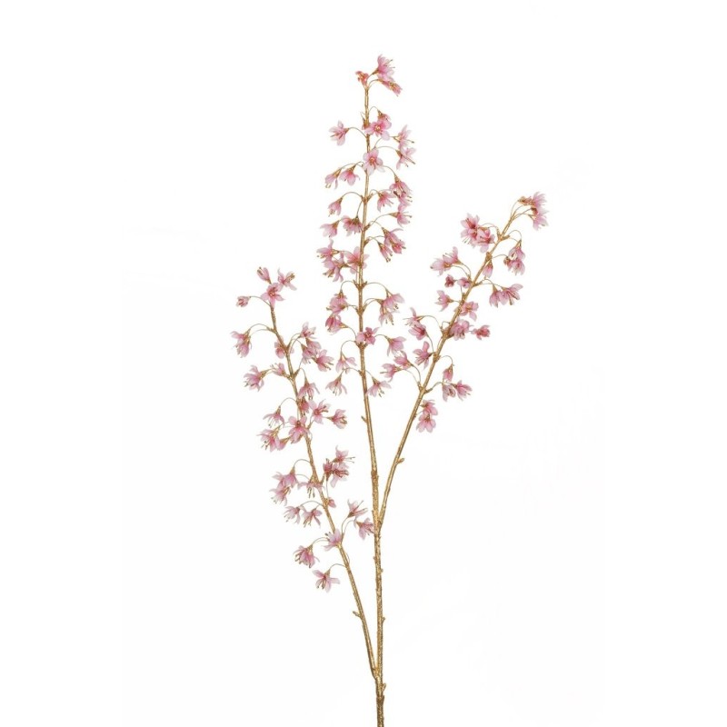 Lot de 12 - Longue branche artificielle d'asphodelus métallisée, 112 cm - rose 
