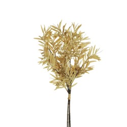 Lot de 12 - Bouquet artificiel de podocarpus X3 avec baies, 49 cm - ivoire 