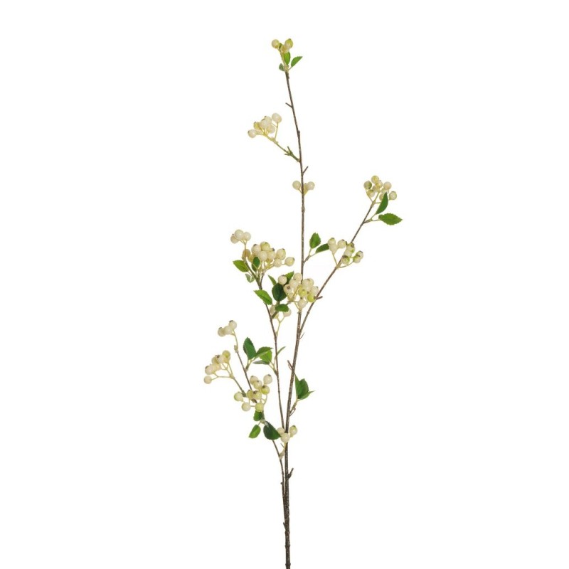 Lot de 12 - Longue tige artificielle de baies X4, 113 cm - crème vert 