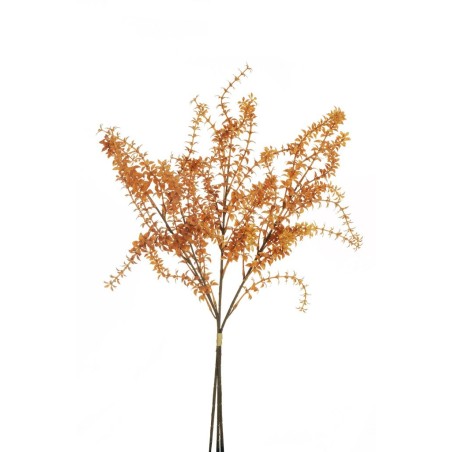 Lot de 12 - Bouquet artificiel de feuilles de thé X3, 65 cm - orange automne 