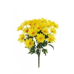 Lot de 12 - Buisson artificiel de marguerites X5, 55 cm - jaune 