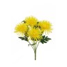 Lot de 12 - Buisson artificiel de chrysanthème araignée X5, 56 cm - jaune 