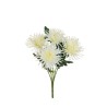 Lot de 12 - Buisson artificiel de chrysanthème araignée X5, 56 cm - blanc 