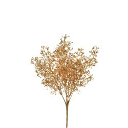 Lot de 24 - Buisson artificiel de limonium métallisé X7, 36 cm - or 