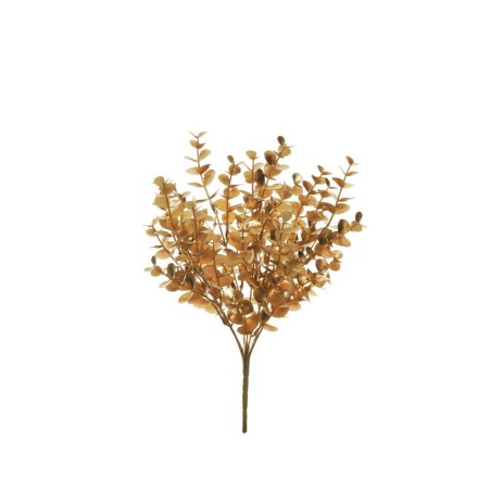 Lot de 36 - Buisson artificiel d'eucalyptus métallisé X7, 35 cm - or 