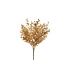 Lot de 36 - Buisson artificiel d'eucalyptus métallisé X7, 35 cm - or 