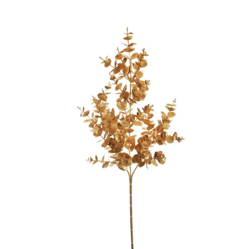 Lot de 36 - Tige artificielle d'eucalyptus cinerea métallisé X3, 66 cm - or 