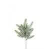 Lot de 24 - Petite tige artificielle de pin plat enneigée, 37 cm - blanc 