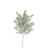 Lot de 18 - Tige artificielle moyenne de pin plat enneigée, 50 cm - blanc 