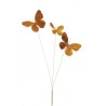 Lot de 36 - Tige artificielle de papillons métallisés X3, 63 cm - or 
