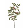 Lot de 12 - Branche artificielle d'aubépine avec baies, 110 cm - rouge 