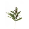 Lot de 24 - Tige artificielle de pin avec pommes de pin et baies, 51 cm - vert marron 