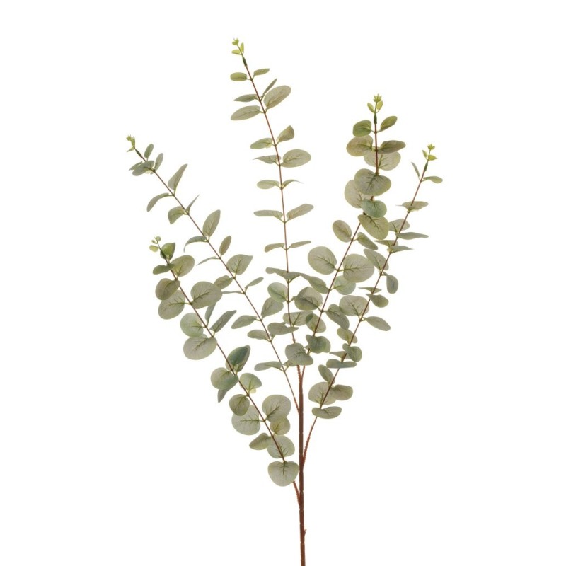 Lot de 12 - Longue branche artificielle d'eucalyptus toucher réel X5, 110 cm - gris 