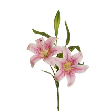 Lot de 12 - Tige artificielle de lys tigré impression 3D toucher réel X2, 73 cm - lavande blanc 