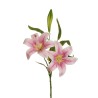 Lot de 12 - Tige artificielle de lys tigré impression 3D toucher réel X2, 73 cm - lavande blanc 