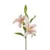 Lot de 12 - Tige artificielle de lys tigré impression 3D toucher réel X2, 73 cm - blanc fuchsia 