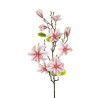 Lot de 12 - Tige artificielle de magnolia étoilé impression 3D toucher réel X6, 82 cm - blanc rose fuchsia 