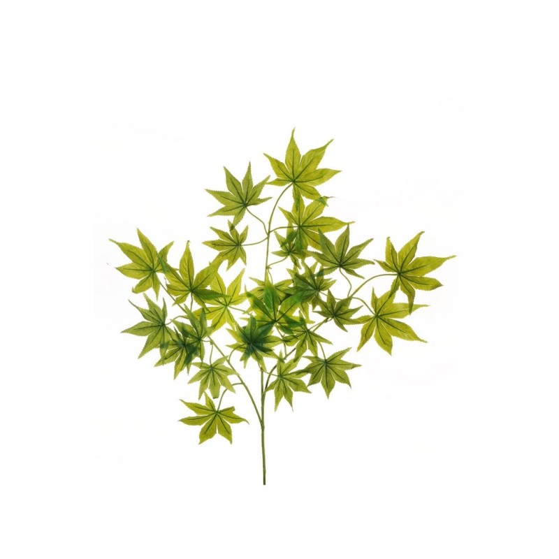 Lot de 48 - Tige artificielle d'érable toucher réel X3, 68 cm - vert 