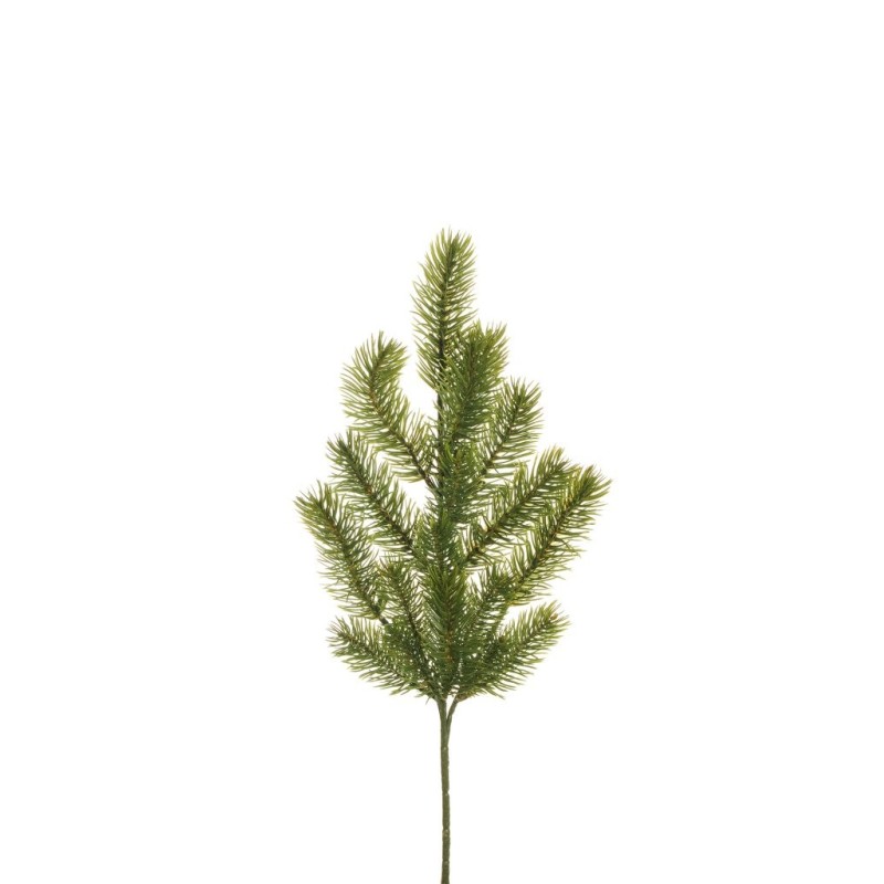Lot de 12 - Tige artificielle de pin toucher doux X18, 50 cm - vert 