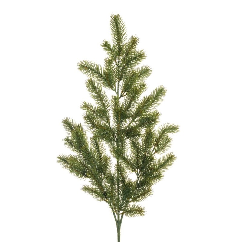 Lot de 12 - Tige artificielle de pin toucher doux X57, 85 cm - vert 