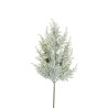 Lot de 24 - Tige artificielle de cyprès enneigée, 50 cm - blanc 