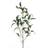 Lot de 12 - Branche artificielle d'eucalyptus granito avec baies, 123 cm - vert gris 