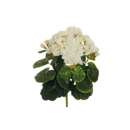 Lot de 12 - Buisson artificiel de géraniums X8, 36 cm - crème 