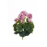 Lot de 12 - Buisson artificiel de géraniums X8, 36 cm - violet blanc 
