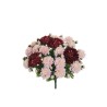 Lot de 6 - Mini buisson artificiel de chrysanthèmes X21, 38 cm - bordeaux rose clair 
