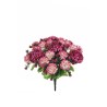 Lot de 6 - Mini buisson artificiel de chrysanthèmes X21, 38 cm - violet crème 