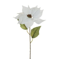 Lot de 12 - Poinsettia artificiel velours, 69 cm - blanc 
