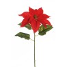 Lot de 12 - Poinsettia artificiel velours, 80 cm - rouge 