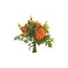 Lot de 6 - Bouquet artificiel rose chou, eucalyptus et baies X8, 33 cm - orange 