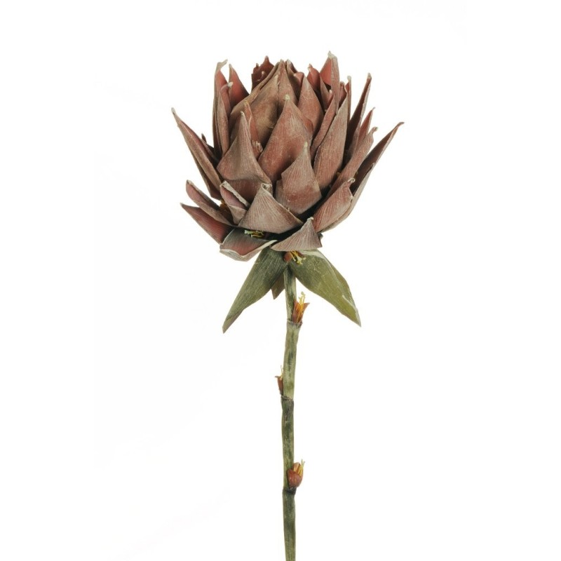 Lot de 4 - Protea géant artificiel aspect sec, 107 cm - orange automne 