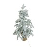 Lot de 12 - Sapin de Noël artificiel enneigé lumineux sur base toile de jute, 70 cm - blanc 