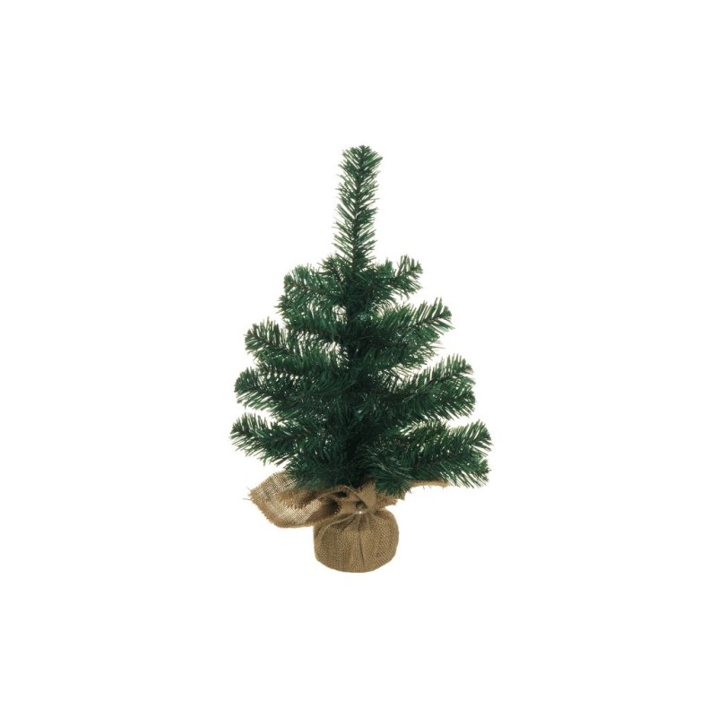 Lot de 24 - Sapin de Noël artificiel sur base toile de jute, 45 cm - vert 