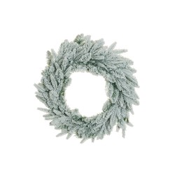 Lot de 6 - Couronne artificielle de pin enneigée, D. 70 cm - blanc 