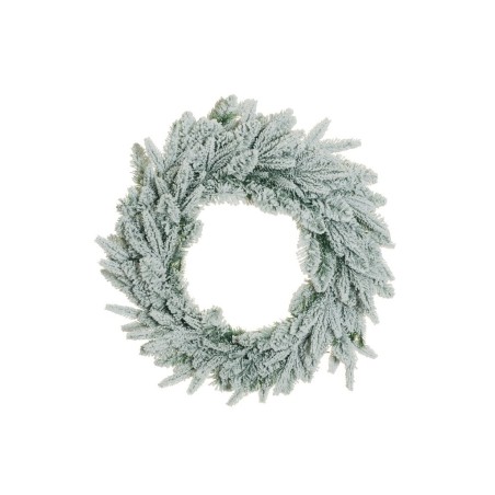 Lot de 6 - Couronne artificielle de pin enneigée, D. 70 cm - blanc 