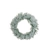 Lot de 2 - Couronne artificielle de pin enneigée, D. 80 cm - blanc 