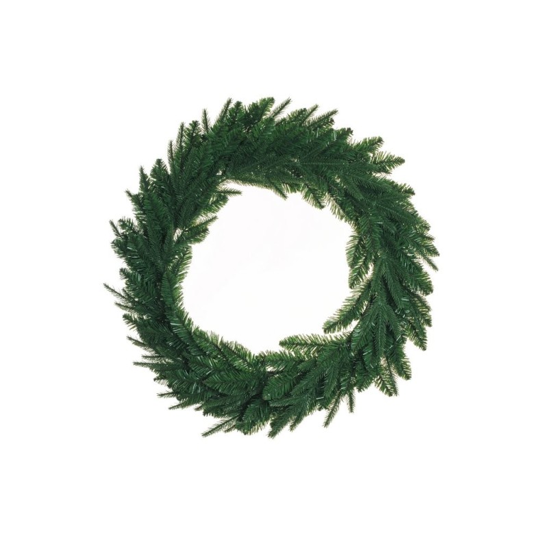 Lot de 4 - Couronne artificielle de pin, D. 80 cm - vert 