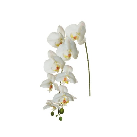 Lot de 12 - Tige suspendue artificielle d'orchidée phalaenopsis toucher réel X8, 94 cm - blanc 