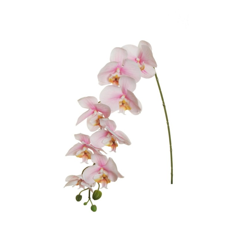Lot de 12 - Tige suspendue artificielle d'orchidée phalaenopsis toucher réel X8, 94 cm - rose crème 