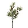 Lot de 4 - Longue branche artificielle de pin parasol avec pommes de pin, 125 cm - vert 