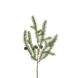 Lot de 24 - Tige artificielle de pin hemlock enneigée, 48 cm - vert blanc 
