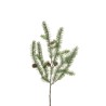 Lot de 24 - Tige artificielle de pin hemlock enneigée, 48 cm - vert blanc 