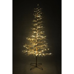 Lot de 4 - Sapin de Noël artificiel en perles acryliques 230 LED sur base métal, 180 cm - or 
