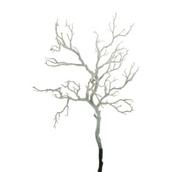 Lot de 8 - Grande branche artificielle de manzanita enneigée, 96 cm - blanc marron 